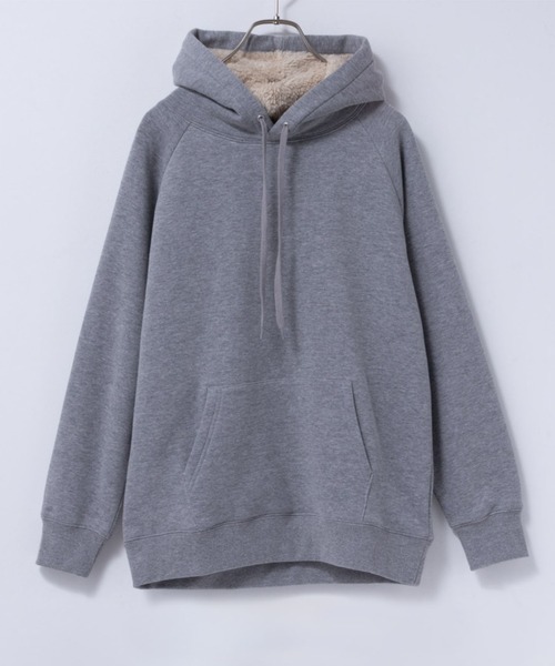 Mac-House（マックハウス）の「裏ボア あったか無地パーカー（パーカー・レディース・ブラック/ダークグリーン系/チャコールグレー/杢グレー・L/M）」の15枚目の写真