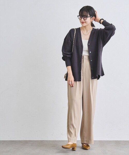 coen(コーエン)の「カタアゼVネックカーディガン(カーディガン/ボレロ・レディース・グレー/オフホワイト/ライム/ダークグレー/ケリーグリーン/ロイヤルブルー・FREE)」の11枚目の写真