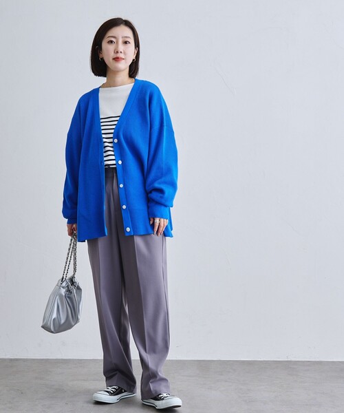 ◻️購入価格9900円◻️開けても閉じても、コーデがまとまるカーディガン◻️ネイビー FREAK'S STORE（フリークスストア） ニットカーディガン フリ