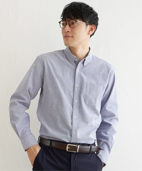 ikka（イッカ）の「【吸水速乾】イージーケアオックスボタンダウンシャツ（シャツ/ブラウス・メンズ・ホワイト/オフホワイト/オレンジ/グリーン/ブルー/ネイビー・S/M/L/XL）」の12枚目の写真