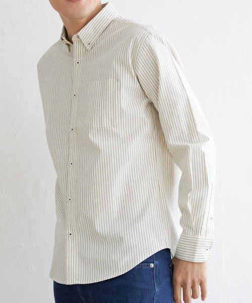 ikka（イッカ）の「【吸水速乾】イージーケアオックスボタンダウンシャツ（シャツ/ブラウス・メンズ・ホワイト/オフホワイト/オレンジ/グリーン/ブルー/ネイビー・S/M/L/XL）」の3枚目の写真