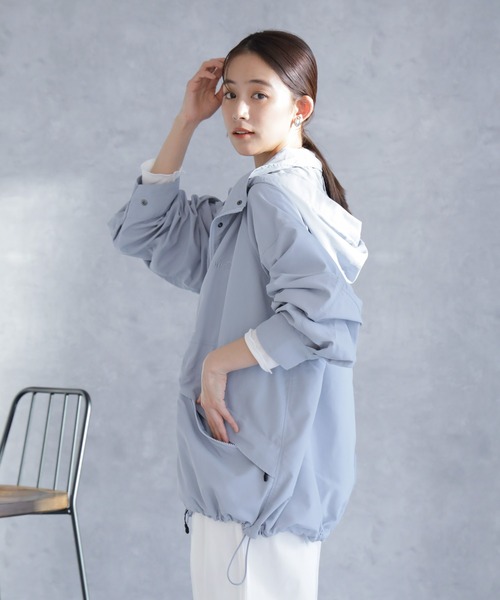 WILD THINGS(ワイルドシングス)の「WILD THINGS/別注 SUPPLEX SHORT JACKET(ブルゾン・レディース・ブルーグレー/ブラック・FREE)」の13枚目の写真