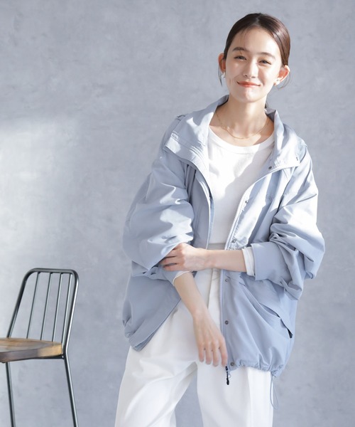 WILD THINGS(ワイルドシングス)の「WILD THINGS/別注 SUPPLEX SHORT JACKET(ブルゾン・レディース・ブルーグレー/ブラック・FREE)」の14枚目の写真