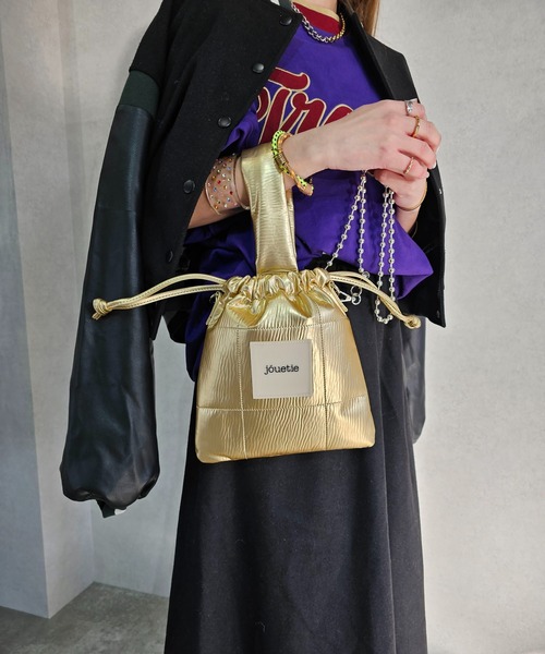 【jouetie/ジュエティ】メタリックPUキルティング 巾着ショルダーバッグ（ショルダーバッグ）｜jouetie（ジュエティ） pattayablatt.com