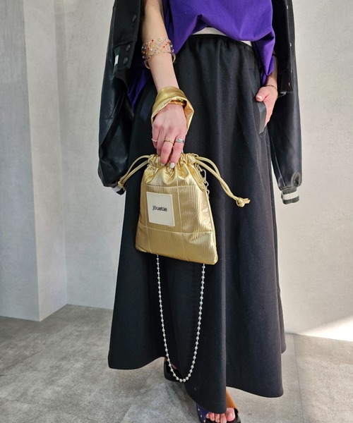 【jouetie/ジュエティ】メタリックPUキルティング 巾着ショルダーバッグ（ショルダーバッグ）｜jouetie（ジュエティ） pattayablatt.com