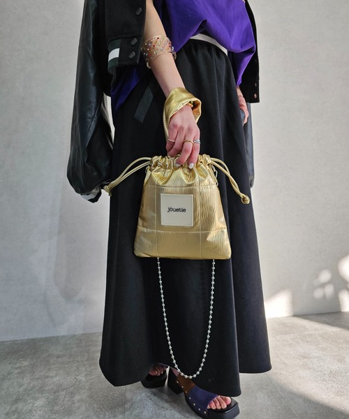 【jouetie/ジュエティ】メタリックPUキルティング 巾着ショルダーバッグ（ショルダーバッグ）｜jouetie（ジュエティ） pattayablatt.com