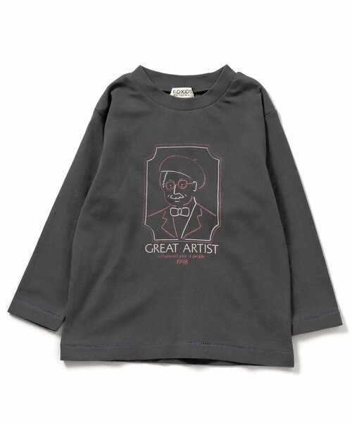 F.O.KIDS（エフオーキッズ）の「手描きイラスト長袖Tシャツ_防汚加工（Tシャツ/カットソー・キッズ・ベージュ/チャコール/カーキ・80/90/100/110/120/130/140）」の16枚目の写真