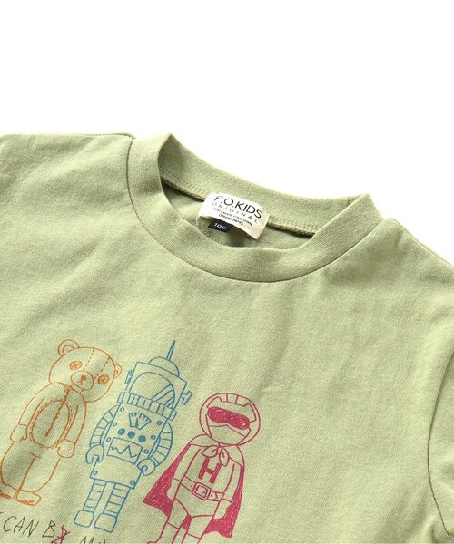 F.O.KIDS（エフオーキッズ）の「手描きイラスト長袖Tシャツ_防汚加工（Tシャツ/カットソー・キッズ・ベージュ/チャコール/カーキ・80/90/100/110/120/130/140）」の4枚目の写真