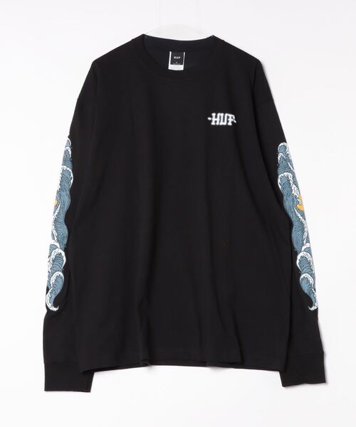 HUF(ハフ)の「【HUF】ハフ ROGUE WAVE L/S TEE ロングスリーブTシャツ TS02098(Tシャツ/カットソー・メンズ・ブラック/クリーム・S/M/L/XL)」の8枚目の写真