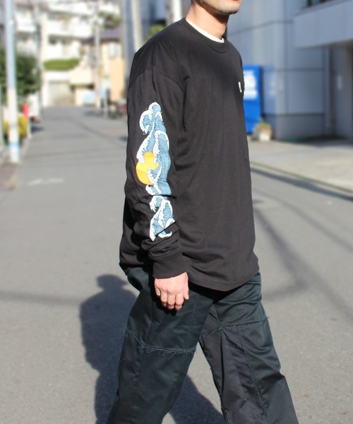 HUF(ハフ)の「【HUF】ハフ ROGUE WAVE L/S TEE ロングスリーブTシャツ TS02098(Tシャツ/カットソー・メンズ・ブラック/クリーム・S/M/L/XL)」の10枚目の写真