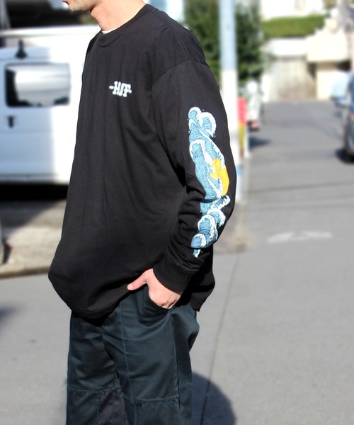 HUF(ハフ)の「【HUF】ハフ ROGUE WAVE L/S TEE ロングスリーブTシャツ TS02098(Tシャツ/カットソー・メンズ・ブラック/クリーム・S/M/L/XL)」の17枚目の写真
