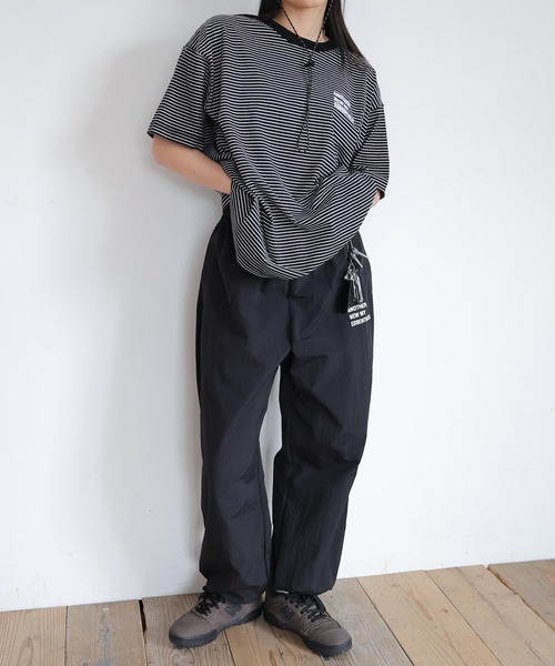 ANME(アンメ)の「【新サイズ追加】ANMEエンブロイダリーロゴボーダー半袖Tシャツ(Tシャツ/カットソー・レディース・ブラック/ネイビー/オフホワイト・M/L/XL/XXL/S)」の13枚目の写真