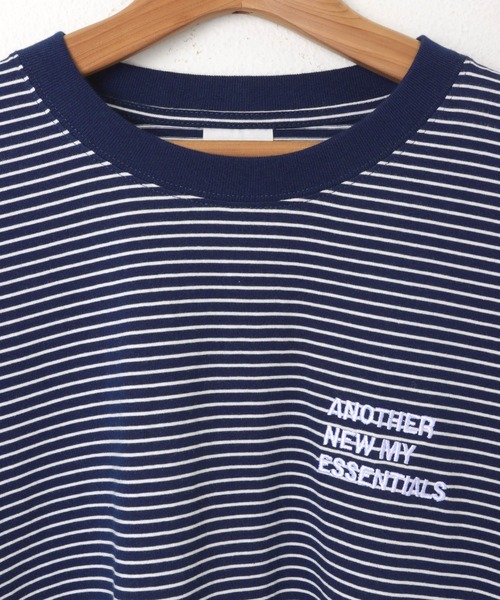ANME(アンメ)の「【新サイズ追加】ANMEエンブロイダリーロゴボーダー半袖Tシャツ(Tシャツ/カットソー・レディース・ブラック/ネイビー/オフホワイト・M/L/XL/XXL/S)」の22枚目の写真