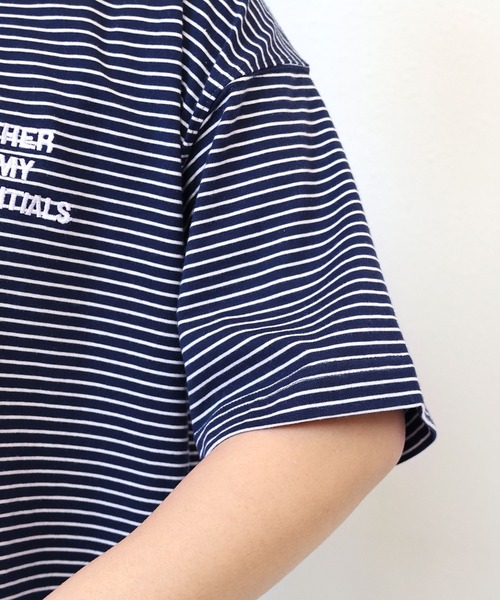 ANME(アンメ)の「【新サイズ追加】ANMEエンブロイダリーロゴボーダー半袖Tシャツ(Tシャツ/カットソー・レディース・ブラック/ネイビー/オフホワイト・M/L/XL/XXL/S)」の16枚目の写真
