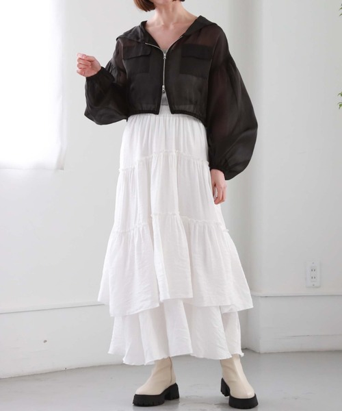 archives（アルシーヴ）の「シアーショートフーディー（その他アウター・レディース・ピンク/アイボリー/ブラック・MEDIUM）」の22枚目の写真