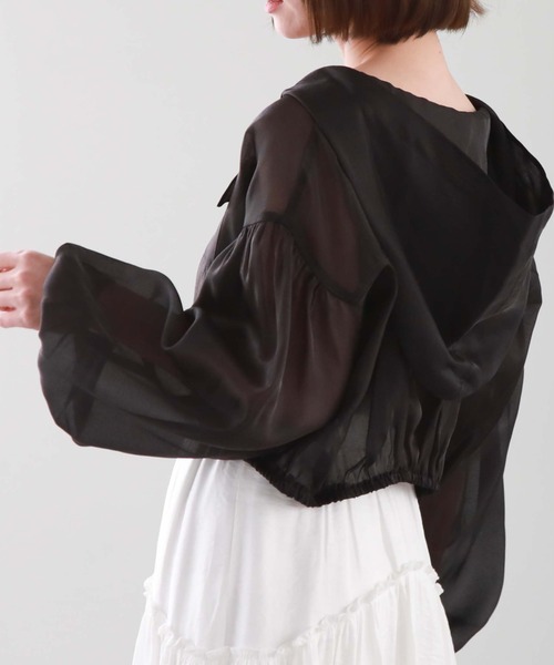 archives（アルシーヴ）の「シアーショートフーディー（その他アウター・レディース・ピンク/アイボリー/ブラック・MEDIUM）」の17枚目の写真