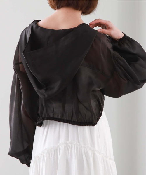 archives（アルシーヴ）の「シアーショートフーディー（その他アウター・レディース・ピンク/アイボリー/ブラック・MEDIUM）」の20枚目の写真