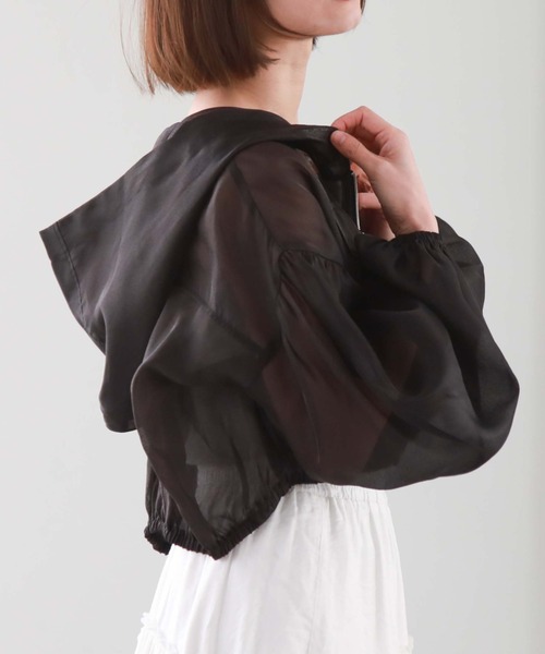 archives（アルシーヴ）の「シアーショートフーディー（その他アウター・レディース・ピンク/アイボリー/ブラック・MEDIUM）」の18枚目の写真