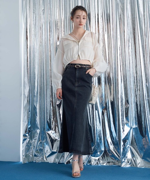 archives（アルシーヴ）の「シアーショートフーディー（その他アウター・レディース・ピンク/アイボリー/ブラック・MEDIUM）」の10枚目の写真