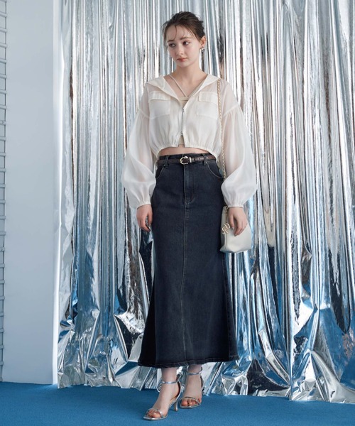 archives（アルシーヴ）の「シアーショートフーディー（その他アウター・レディース・ピンク/アイボリー/ブラック・MEDIUM）」の11枚目の写真