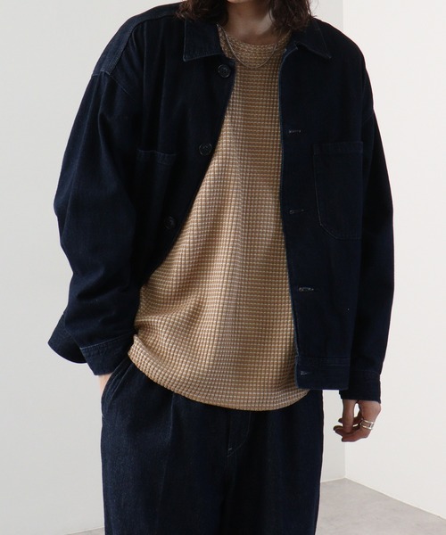 many men many mind(メニーメンメニーマインド)の「ビッグワッフルロングスリーブクルーネック(Tシャツ/カットソー・メンズ・ベージュ/ネイビー/グレー・M/L)」の6枚目の写真