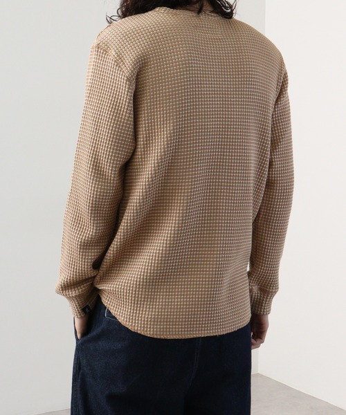 many men many mind(メニーメンメニーマインド)の「ビッグワッフルロングスリーブクルーネック(Tシャツ/カットソー・メンズ・ベージュ/ネイビー/グレー・M/L)」の9枚目の写真