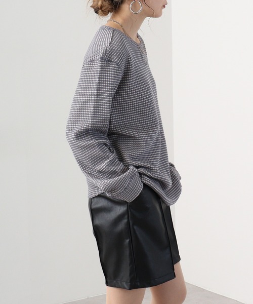 many men many mind(メニーメンメニーマインド)の「ビッグワッフルロングスリーブクルーネック(Tシャツ/カットソー・メンズ・ベージュ/ネイビー/グレー・M/L)」の22枚目の写真