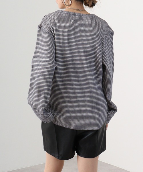 many men many mind(メニーメンメニーマインド)の「ビッグワッフルロングスリーブクルーネック(Tシャツ/カットソー・メンズ・ベージュ/ネイビー/グレー・M/L)」の21枚目の写真