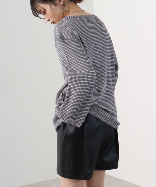 many men many mind(メニーメンメニーマインド)の「ビッグワッフルロングスリーブクルーネック(Tシャツ/カットソー・メンズ・ベージュ/ネイビー/グレー・M/L)」の20枚目の写真