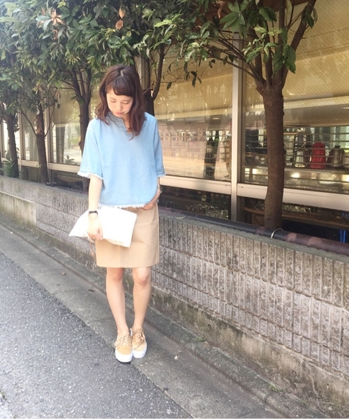 Kastane（カスタネ）の「スキッパーフリンジトップス（シャツ/ブラウス・レディース・キャメル/ベージュ/インディゴブルー・FREE）」の8枚目の写真