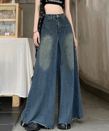 Miniministore（ミニミニストア）の「ワイドデニム レディースフレアパンツ韓国（カーゴパンツ）」