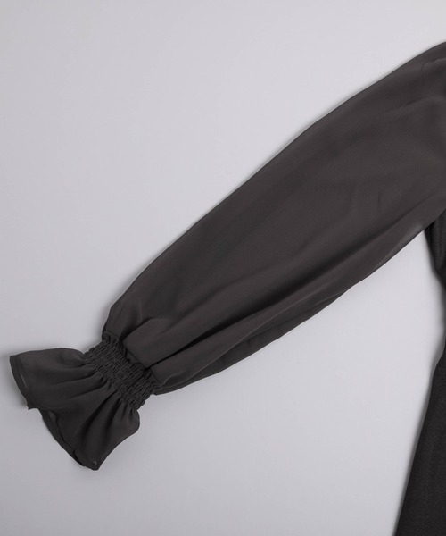 SUGAR BISKET（シュガービスケット）の「シフォンスリーブワンピース（ワンピース・レディース・チャコール/ブラック/ブラック系その他・M/L）」の17枚目の写真