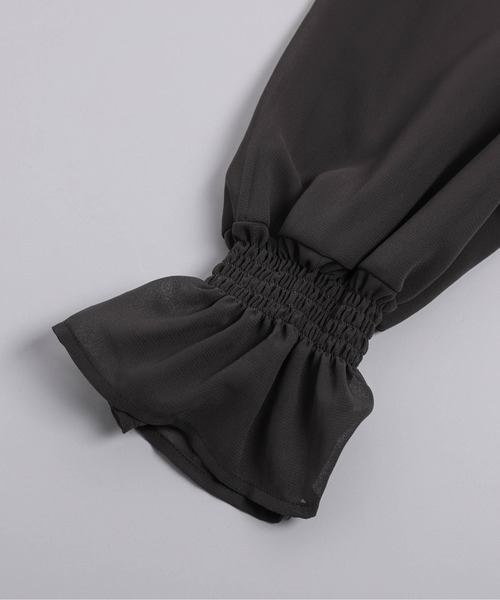 SUGAR BISKET（シュガービスケット）の「シフォンスリーブワンピース（ワンピース・レディース・チャコール/ブラック/ブラック系その他・M/L）」の18枚目の写真