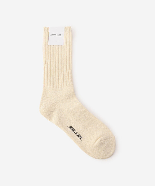 Morris & Sons(モリスアンドサンズ)の「MORRIS & SONS | シルクコットン リブソックス MEN(ソックス/靴下・メンズ・アイボリー/ライトグレー/オレンジ・MENS)」の2枚目の写真