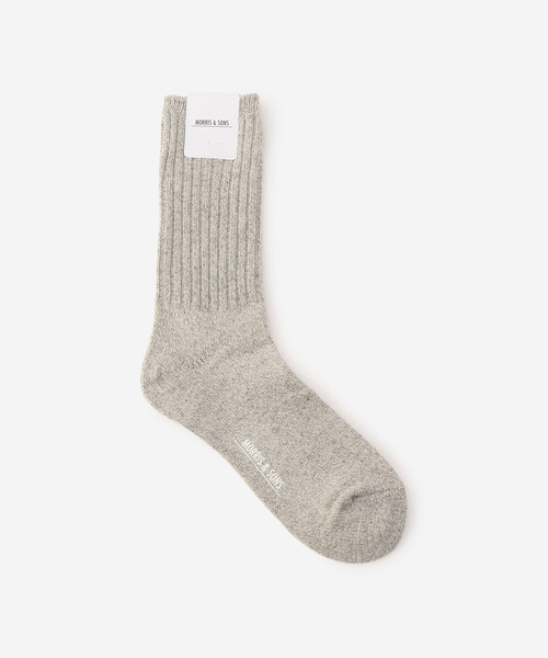 Morris & Sons(モリスアンドサンズ)の「MORRIS & SONS | シルクコットン リブソックス MEN(ソックス/靴下・メンズ・アイボリー/ライトグレー/オレンジ・MENS)」の3枚目の写真