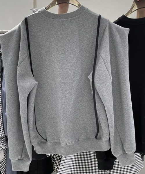 deux amour(ドゥーザムール)の「ハート柄キャミデザイントレーナー(スウェット・レディース・グレー/ホワイト・FREE)」の9枚目の写真