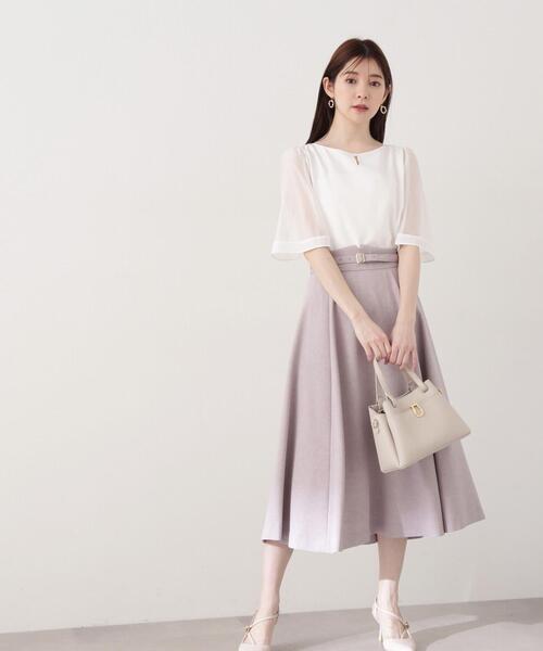 PROPORTION BODY DRESSING（プロポーションボディドレッシング）の「シアーフレアスリーブブラウス / 1214110401（シャツ/ブラウス・レディース・ネイビー/ホワイト系その他/ピンク・SMALL/MEDIUM）」の7枚目の写真