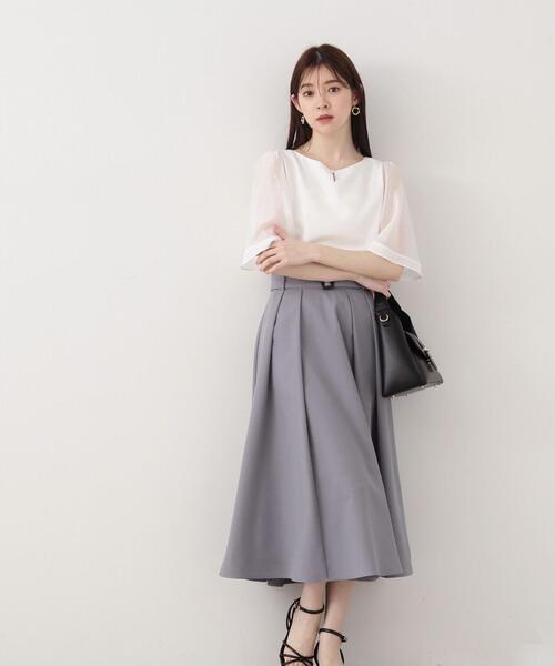 PROPORTION BODY DRESSING（プロポーションボディドレッシング）の「シアーフレアスリーブブラウス / 1214110401（シャツ/ブラウス・レディース・ネイビー/ホワイト系その他/ピンク・SMALL/MEDIUM）」の9枚目の写真