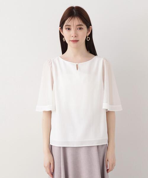 PROPORTION BODY DRESSING（プロポーションボディドレッシング）の「シアーフレアスリーブブラウス / 1214110401（シャツ/ブラウス・レディース・ネイビー/ホワイト系その他/ピンク・SMALL/MEDIUM）」の10枚目の写真