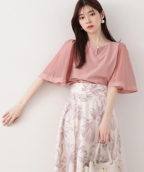 PROPORTION BODY DRESSING（プロポーションボディドレッシング）の「シアーフレアスリーブブラウス / 1214110401（シャツ/ブラウス・レディース・ネイビー/ホワイト系その他/ピンク・SMALL/MEDIUM）」の21枚目の写真