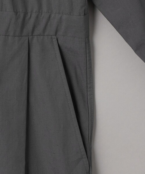 コットン麻タイプライター ジャンプスーツ