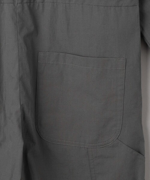 コットン麻タイプライター ジャンプスーツ