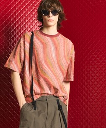 MAISON SPECIAL(]XyV)́sUNISEXtWave Back Cut Jacquard Prime-Over Crew Neck T-shirt/EF[uobNJbgWK[hvCI[o[N[lbNTVcyMAISON SPECIAL/]XyVz(TVc/Jbg\[)