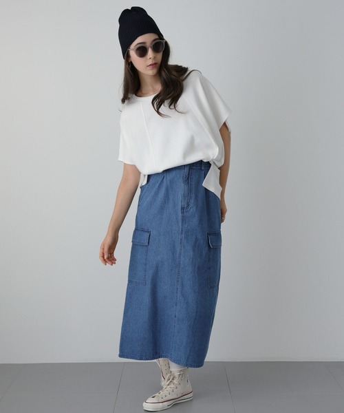 saloon（サルーン）の「SALOON(サルーン)/　ドルマン　ルーズ　Ｔシャツ（Tシャツ/カットソー・レディース・ブラック/ホワイト/ライトブルー・FREE）」の13枚目の写真