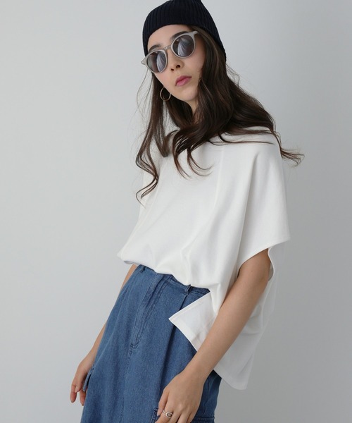 saloon（サルーン）の「SALOON(サルーン)/　ドルマン　ルーズ　Ｔシャツ（Tシャツ/カットソー・レディース・ブラック/ホワイト/ライトブルー・FREE）」の9枚目の写真