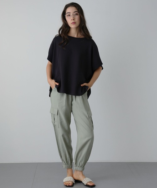 saloon（サルーン）の「SALOON(サルーン)/　ドルマン　ルーズ　Ｔシャツ（Tシャツ/カットソー・レディース・ブラック/ホワイト/ライトブルー・FREE）」の6枚目の写真