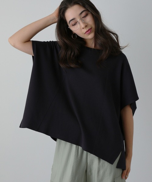 saloon（サルーン）の「SALOON(サルーン)/　ドルマン　ルーズ　Ｔシャツ（Tシャツ/カットソー・レディース・ブラック/ホワイト/ライトブルー・FREE）」の5枚目の写真