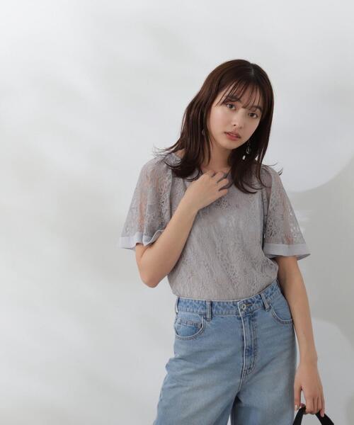 PROPORTION BODY DRESSING（プロポーションボディドレッシング）の「レースブラウス / 1214110506（シャツ/ブラウス・レディース・ネイビー/ホワイト系その他/グレー・SMALL/MEDIUM）」の5枚目の写真