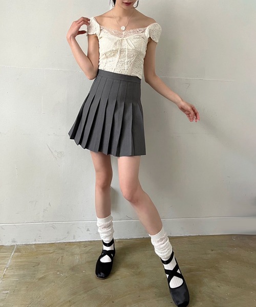 セール】コルセットライクキャップスリーブカットトップス（T
