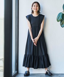【RONEL】サテンティアードワンピース